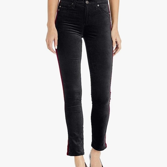 (B22) AG Adriano Goldschmied Mari Tuxedo Stripe Super Black pants, Size 28 NWT - Picture 7 of 16